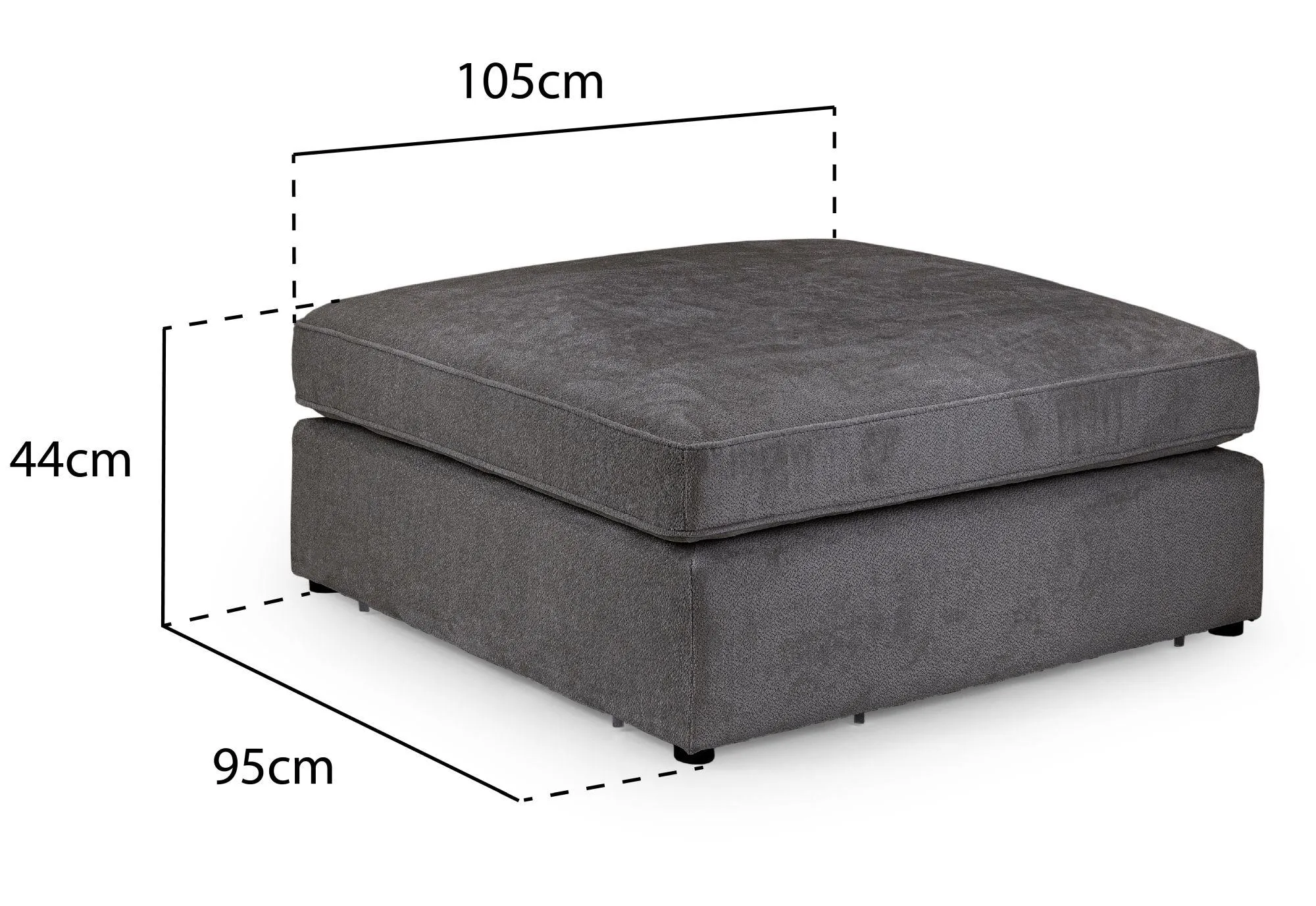 Kiana Modular Footstool - Ivory, Fabric