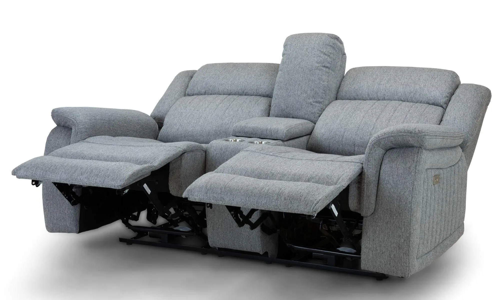 Linden 2-Seater Recliner Sofa - Grey, Fabric