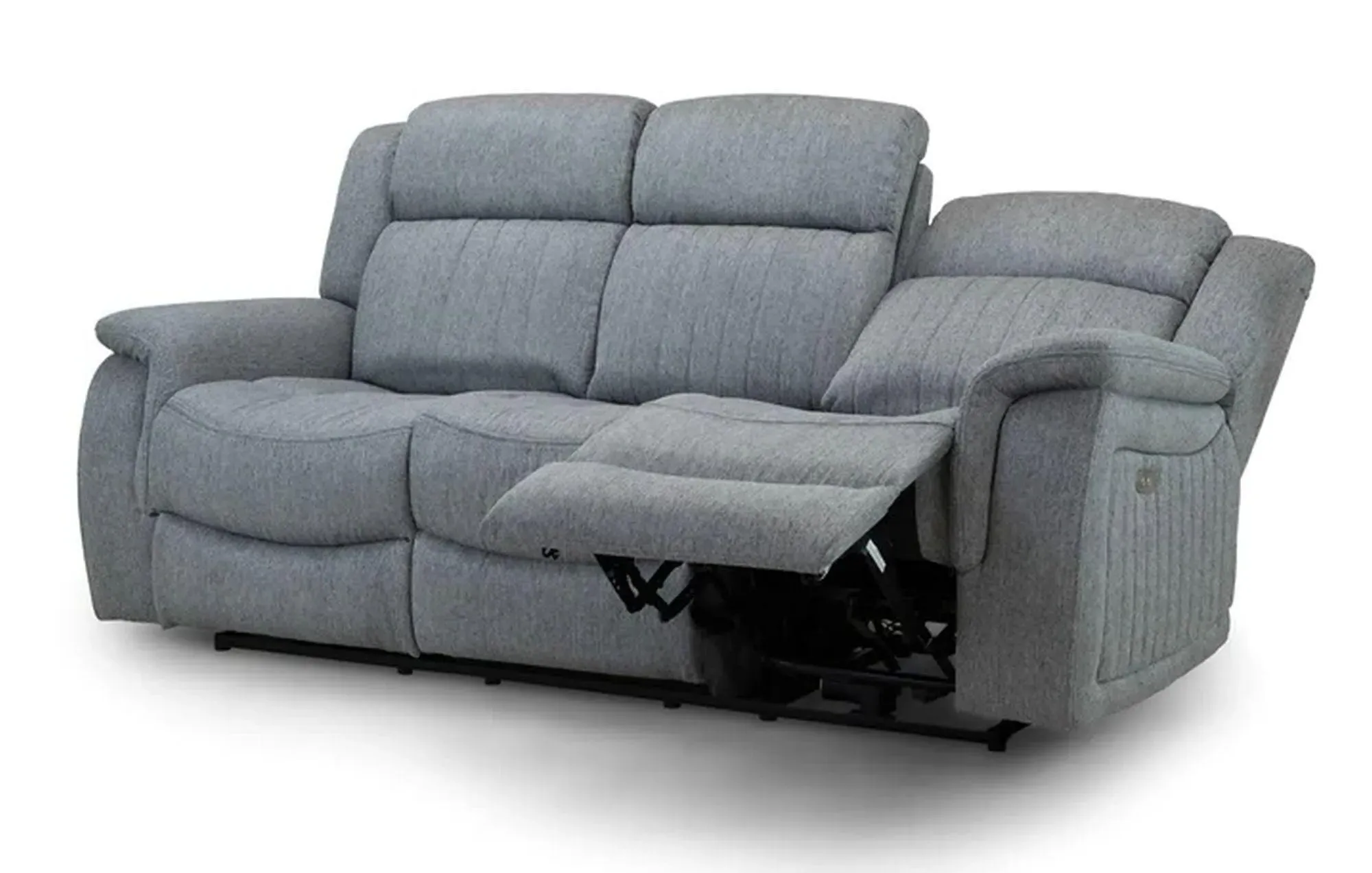 Linden 3-Seater Recliner Sofa - Grey, Fabric