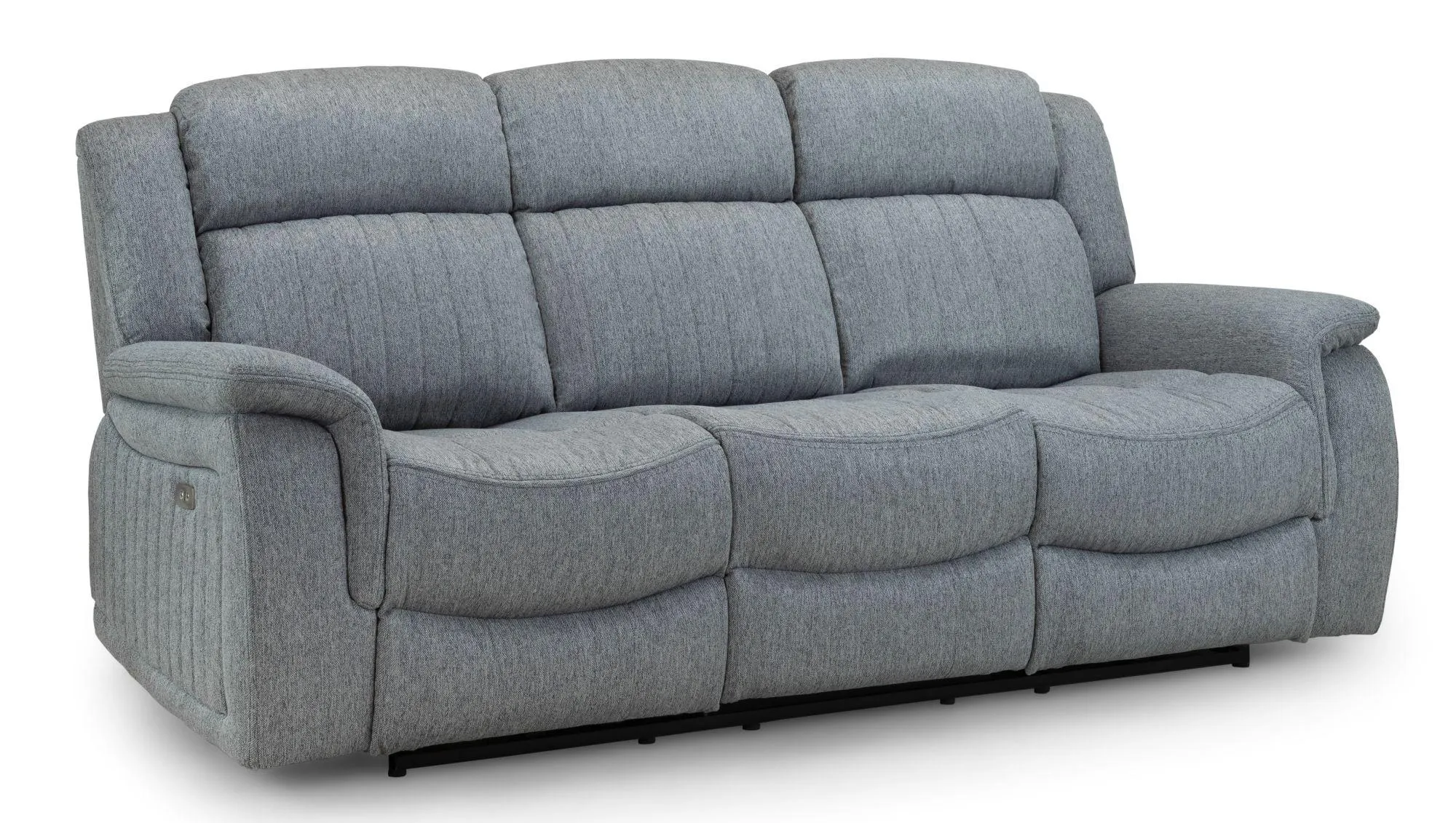 Linden 3-Seater Recliner Sofa - Grey, Fabric