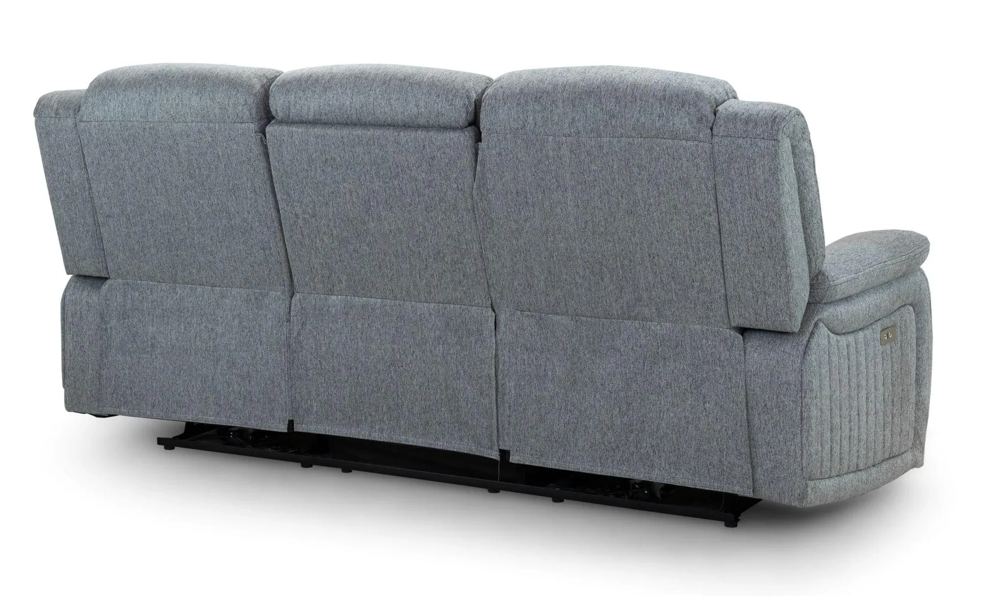 Linden 3-Seater Recliner Sofa - Grey, Fabric