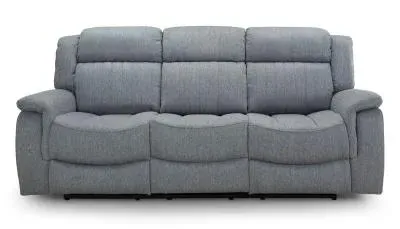 Linden 3-Seater Recliner Sofa - Grey, Fabric