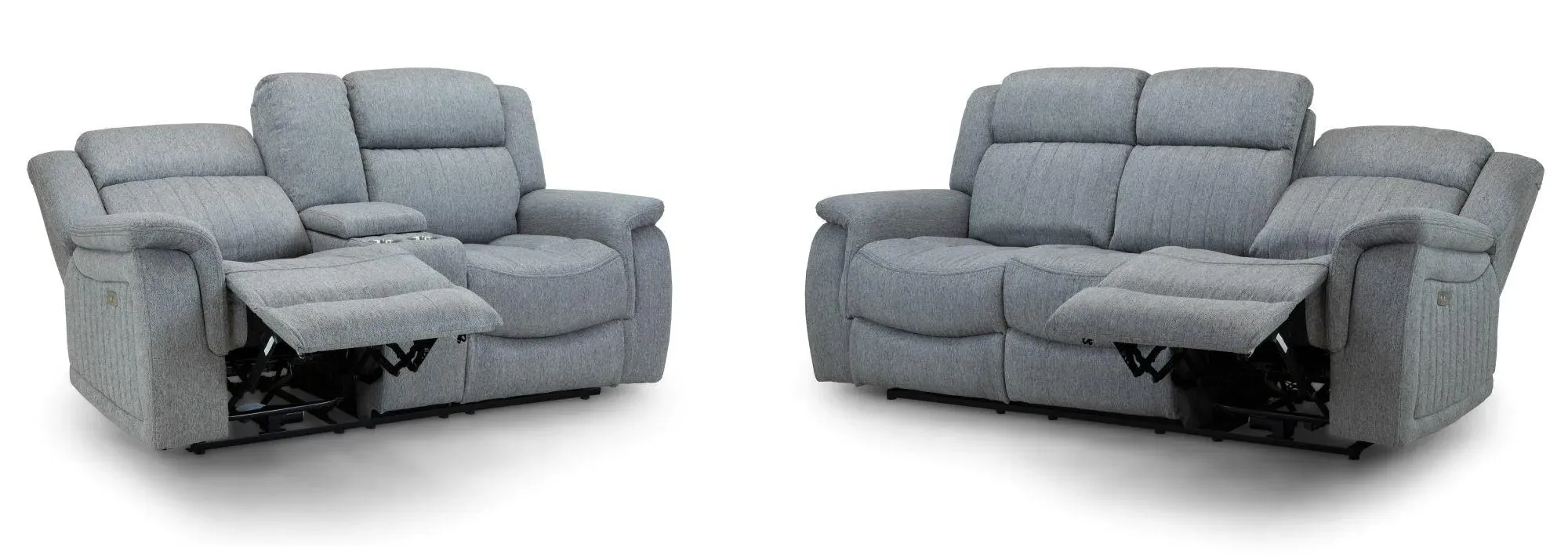Linden 3+2 Seater Recliner Sofa Set - Grey, Fabric