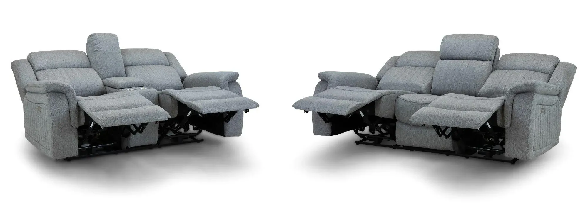 Linden 3+2 Seater Recliner Sofa Set - Grey, Fabric