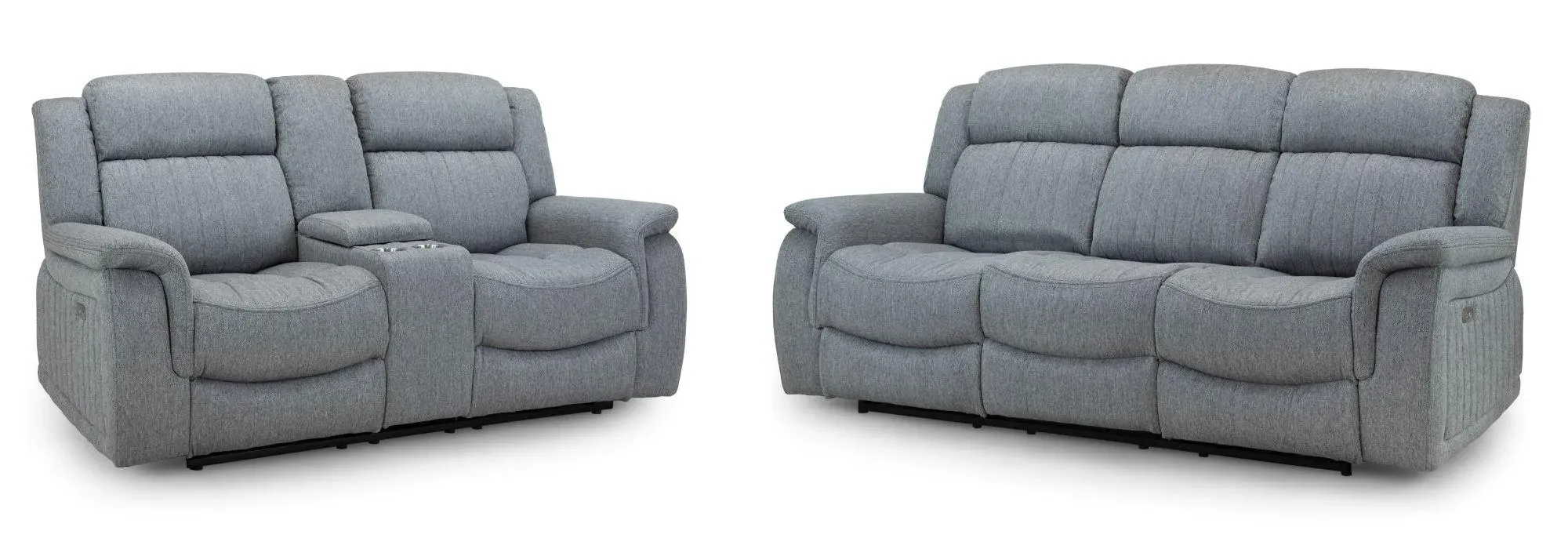 Linden 3+2 Seater Recliner Sofa Set - Grey, Fabric