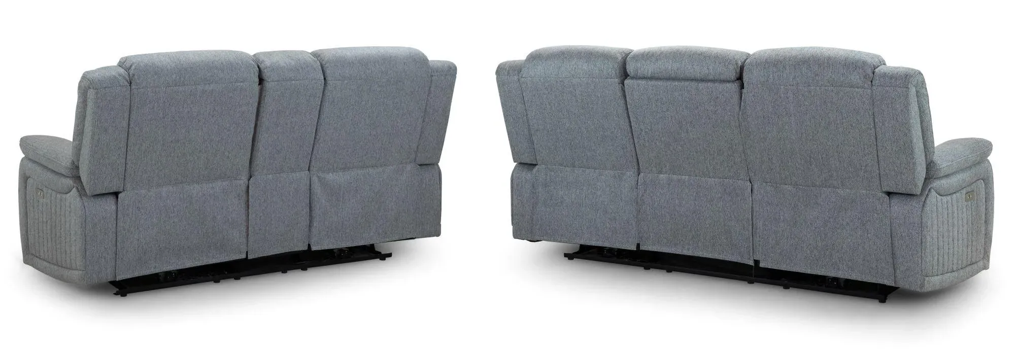 Linden 3+2 Seater Recliner Sofa Set - Grey, Fabric