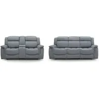 Linden 3+2 Seater Recliner Sofa Set - Grey, Fabric