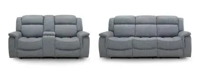 Linden 3+2 Seater Recliner Sofa Set - Grey, Fabric