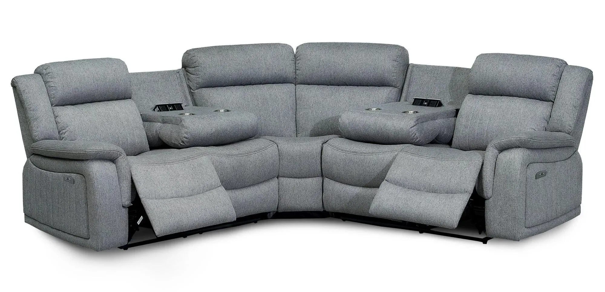 Linden Corner Recliner Sofa Set - Grey, Fabric