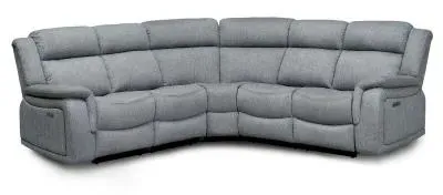 Linden Corner Recliner Sofa Set - Grey, Fabric
