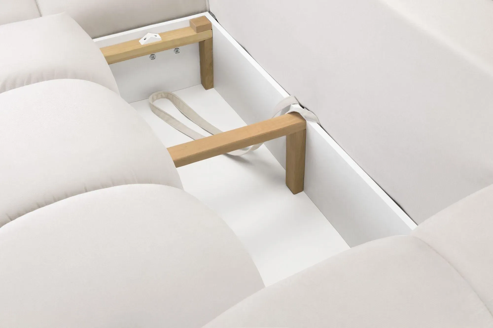 Luki L-Shaped Corner Sofabed with Storage - Beige, Fabric