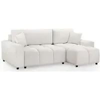 Luki L-Shaped Corner Sofabed with Storage - Beige, Fabric