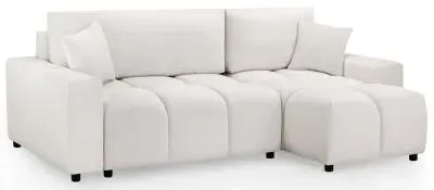 Luki L-Shaped Corner Sofabed with Storage - Beige, Fabric image