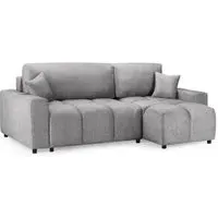 Luki L-Shaped Corner Sofabed with Storage - Grey, Fabric