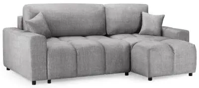 Luki L-Shaped Corner Sofabed with Storage - Grey, Fabric