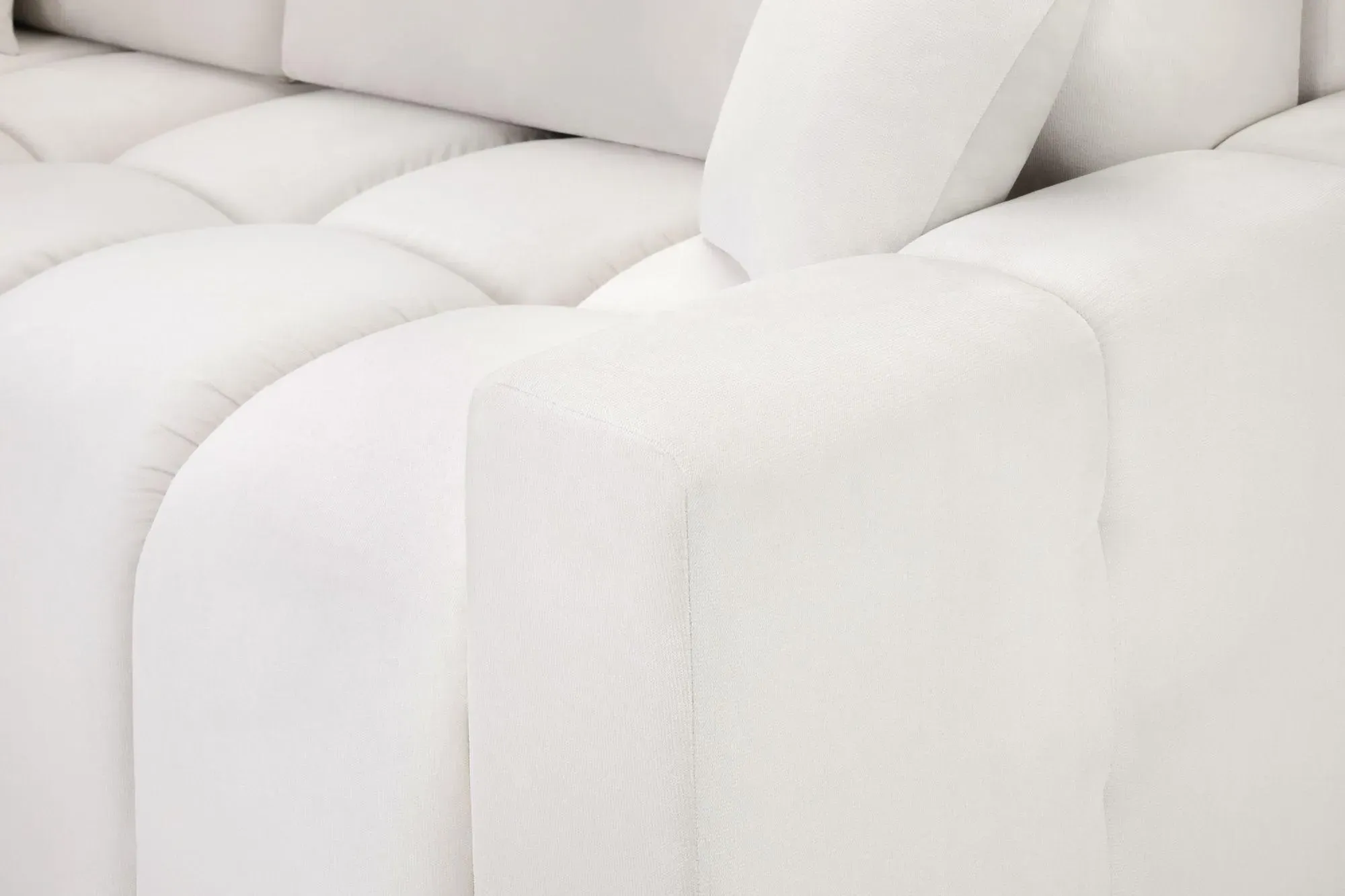 Luki Right Hand Corner Sofabed with Storage - Beige, Fabric