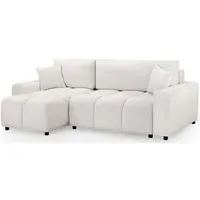 Luki Right Hand Corner Sofabed with Storage - Beige, Fabric