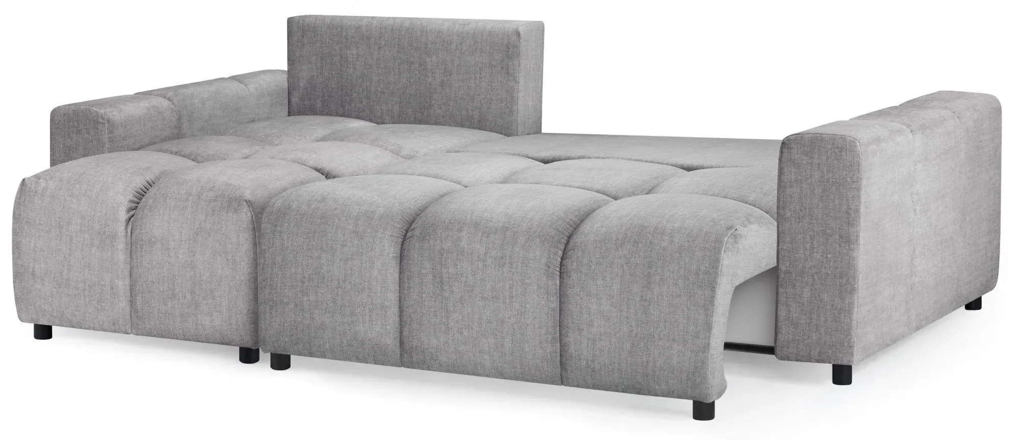 Luki Right Hand Corner Sofabed with Storage - Grey, Fabric