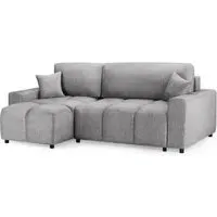 Luki Right Hand Corner Sofabed with Storage - Grey, Fabric