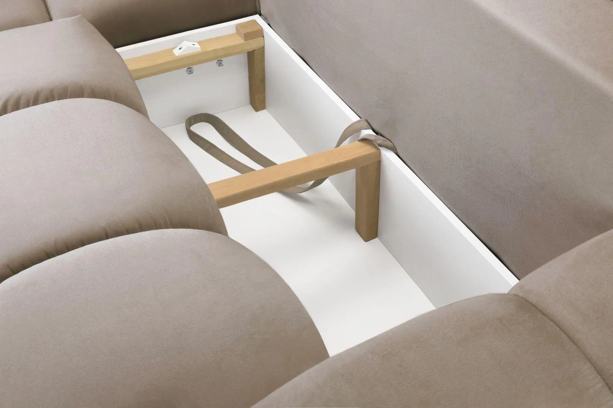 Luki Right Hand Corner Sofabed with Storage - Mocha, Fabric