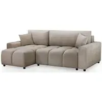 Luki Right Hand Corner Sofabed with Storage - Mocha, Fabric