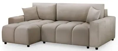 Luki Right Hand Corner Sofabed with Storage - Mocha, Fabric