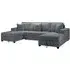 Milan U-Shaped Sofa Bed - Grey, Fabric
