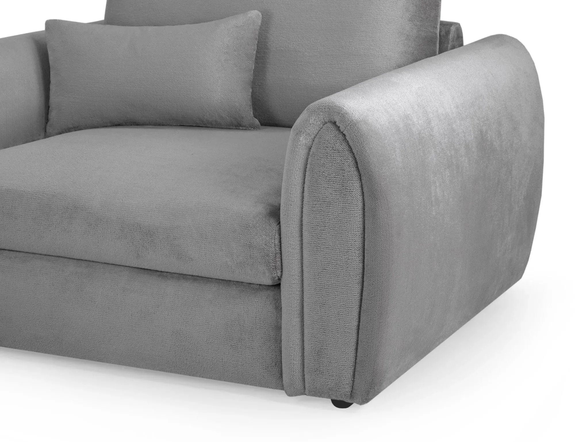 Mirabel Fabric Armchair - Grey, Plush Velvet