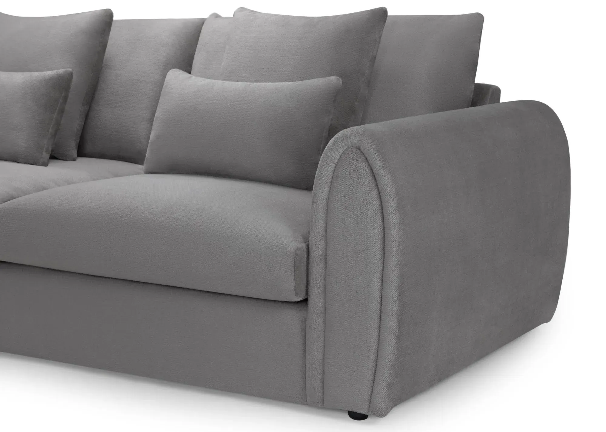 Mirabel Left Hand Facing Corner Sofa - Grey, Fabric