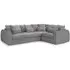 Mirabel Left Hand Facing Corner Sofa - Grey, Fabric