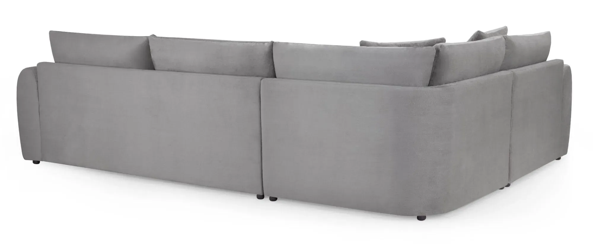 Mirabel Right Hand Facing Corner Sofa - Grey, Plush Velvet
