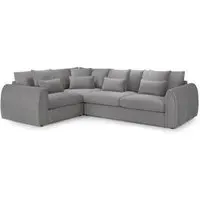 Mirabel Right Hand Facing Corner Sofa - Grey, Plush Velvet