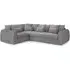 Mirabel Right Hand Facing Corner Sofa - Grey, Plush Velvet