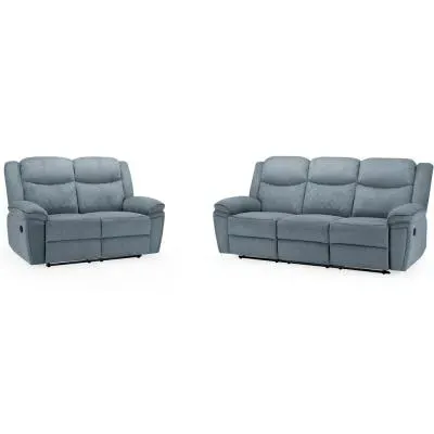 Myra 3+2 Seater Recliner Sofa Set - Grey, Fabric