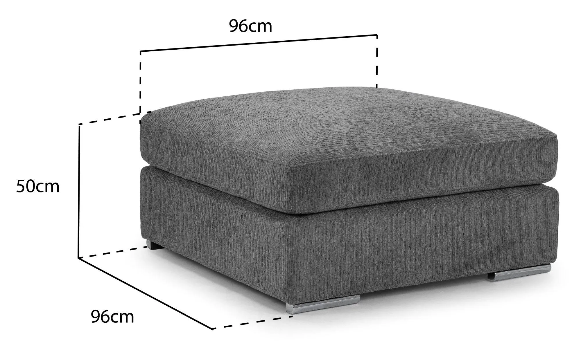 Naples Fabric Footstool - Grey