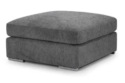 Naples Fabric Footstool - Grey
