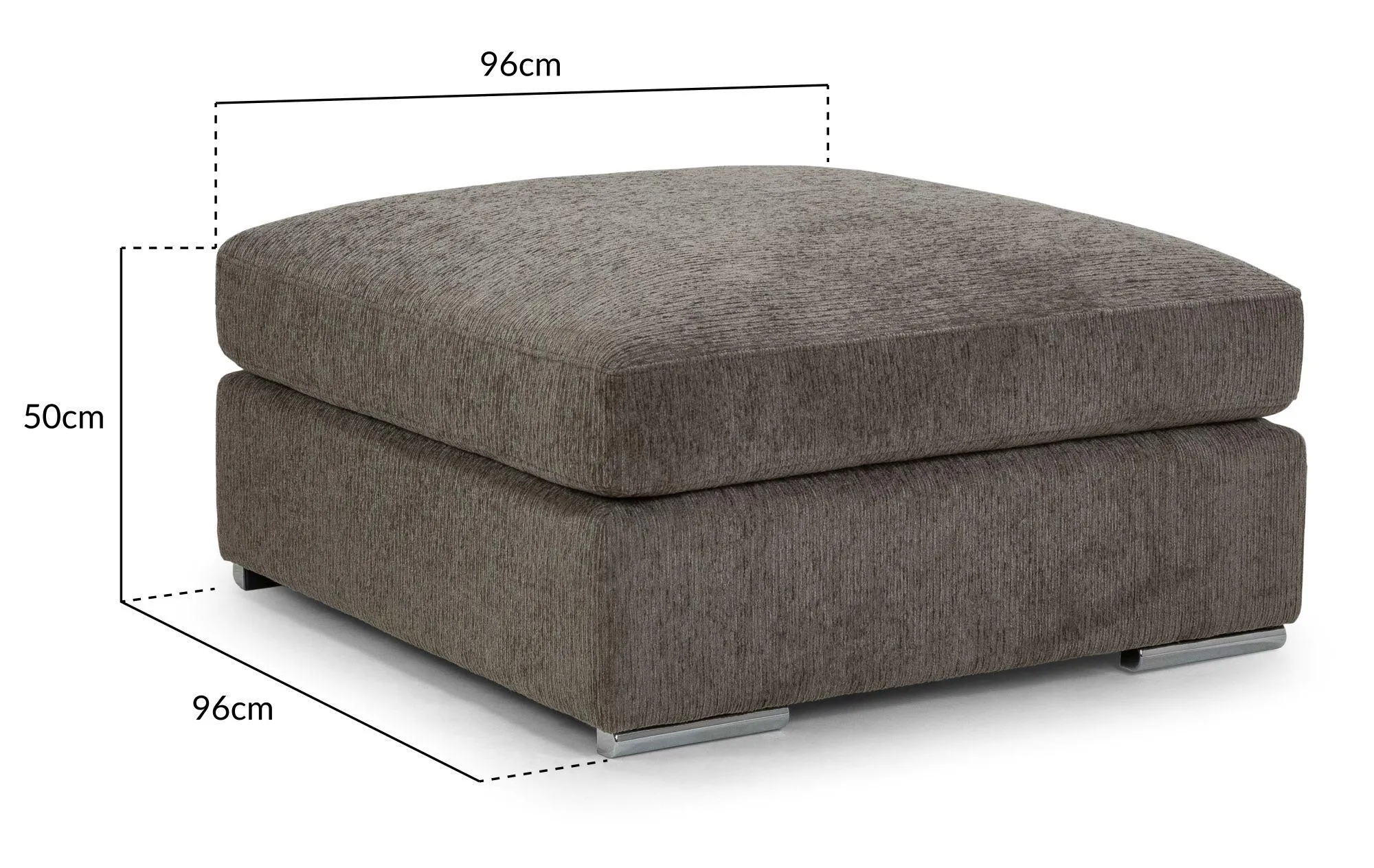 Naples Fabric Footstool - Mocha