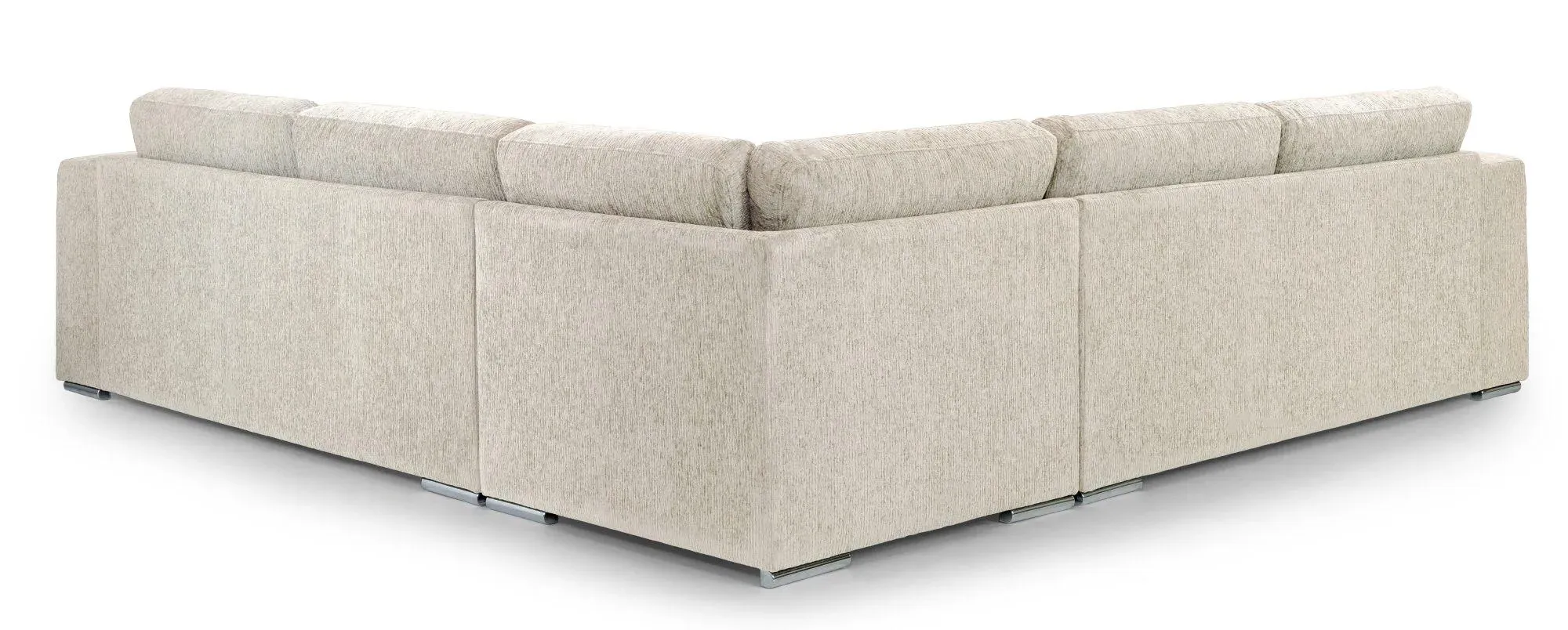 Naples Large Corner Sofa - Beige, Fabric