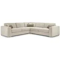 Naples Large Corner Sofa - Beige, Fabric