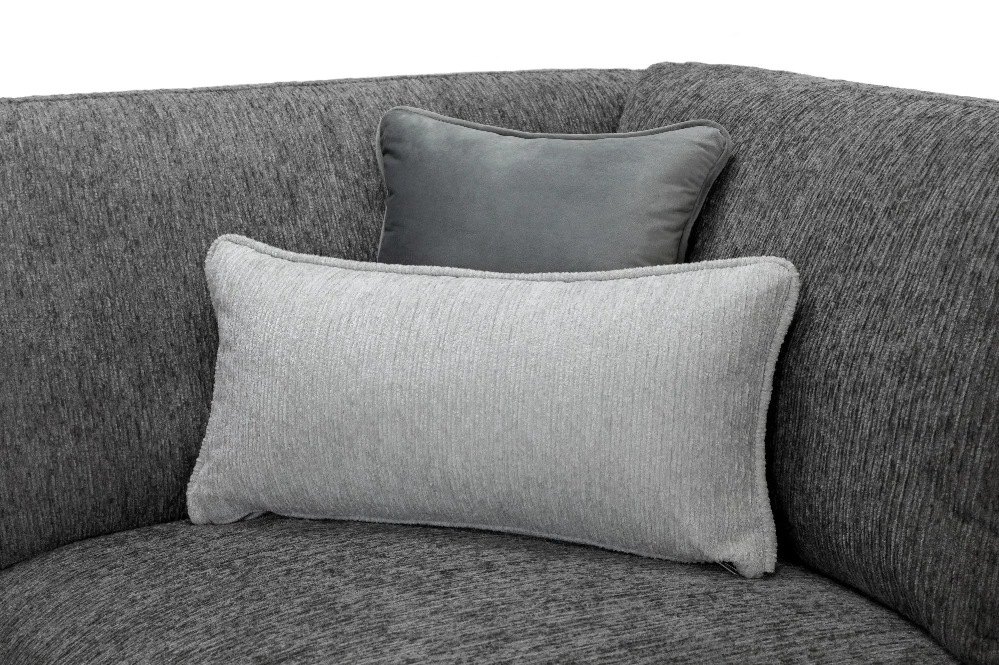 Naples Large Corner Sofa - Grey, Fabric