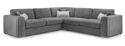 Naples Large Corner Sofa - Grey, Fabric