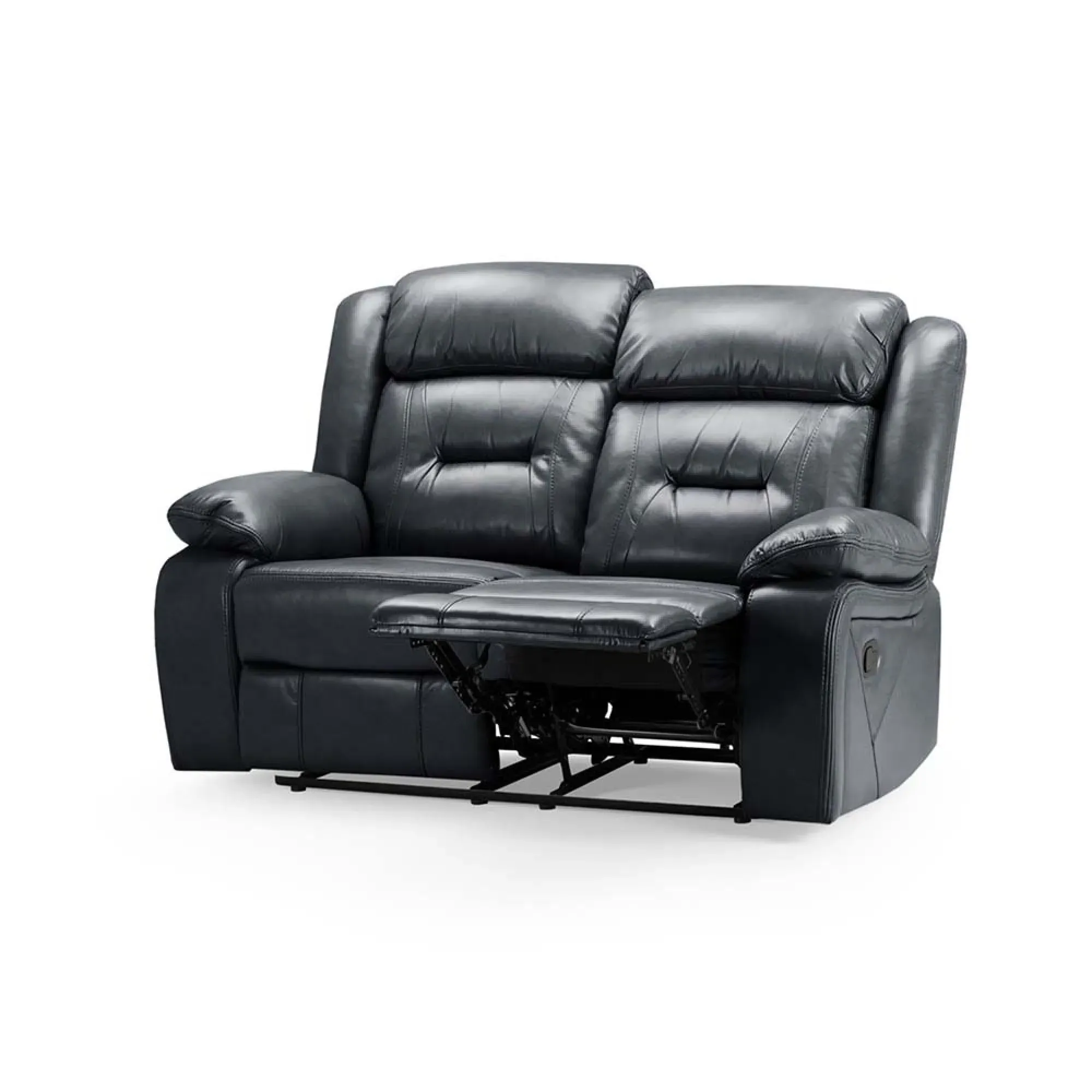 Novie 2-Seater Sofa - Black, Faux Leather