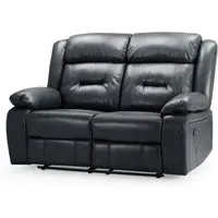 Novie 2-Seater Sofa - Black, Faux Leather