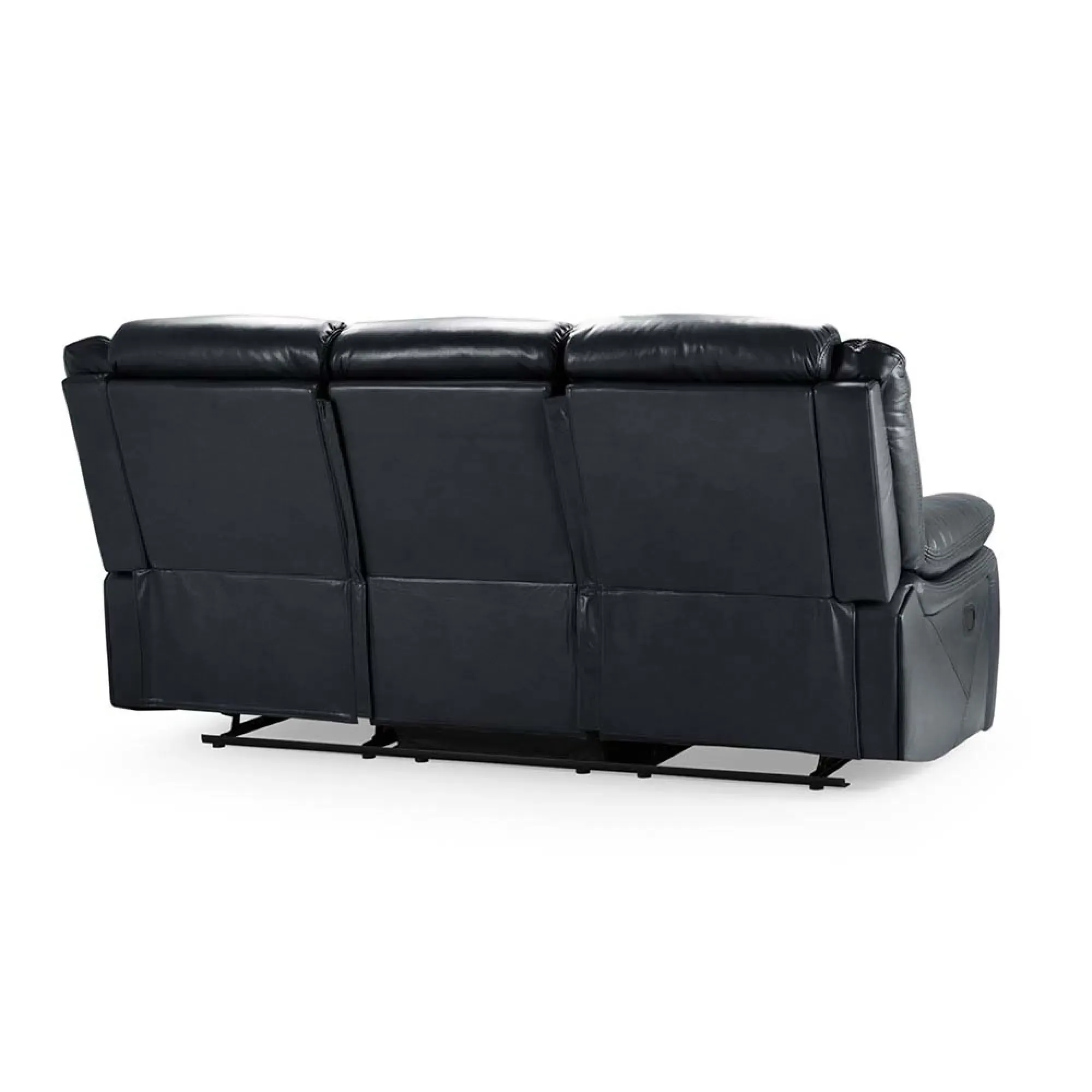 Novie 3-Seater Sofa - Black, Faux Leather