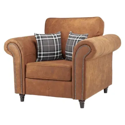Oakland Tufted Armchair - Tan, Leather image