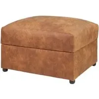 Oakland Tufted Footstool - Tan, Leather