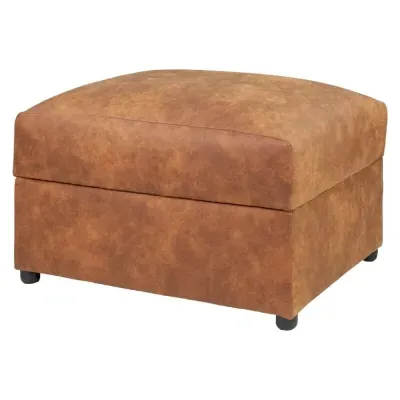 Oakland Tufted Footstool - Tan, Leather image