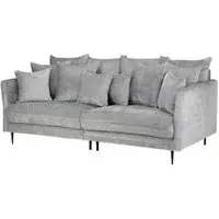 Turin Tufted 3-Seater Sofa - Grey, Velvet
