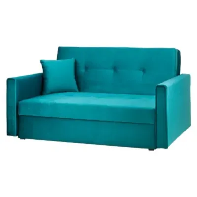 Viva Plush 3-Seater Sofa Bed with Storage - Teal image