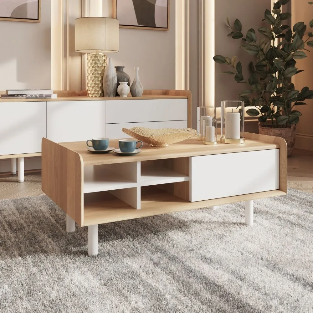 Aarhus Coffee Table - White, Oak